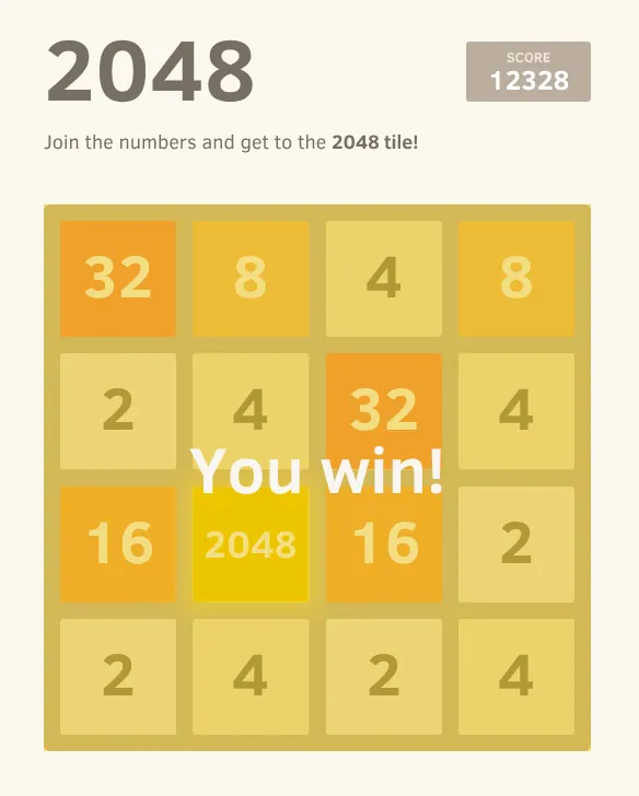2048 Game meme card