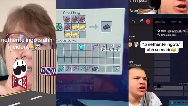 3 Netherite Ingots meme card