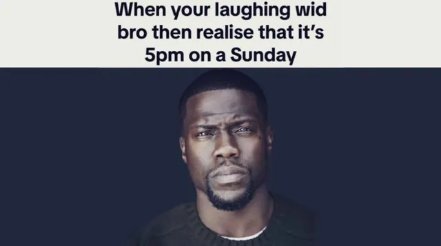 5 PM On A Sunday meme card