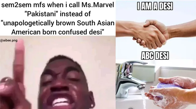 ABCD / American-Born Confused Desi (Slang) meme card