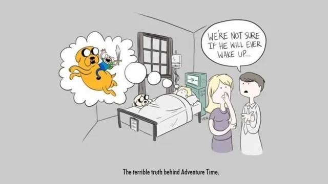 Adventure Time Coma Theory / We're Not Sure If He Will Ever Wake Up meme card