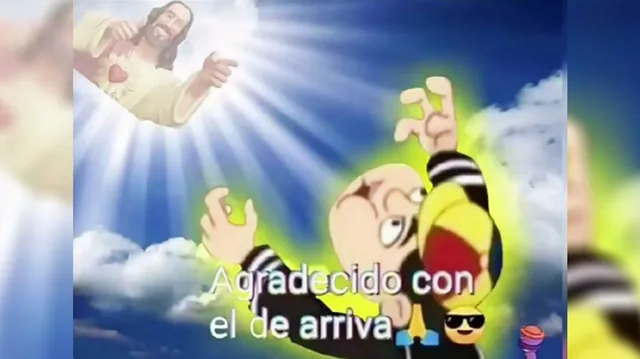 Agradecido Con El De Arriba / Grateful To The One Above meme card