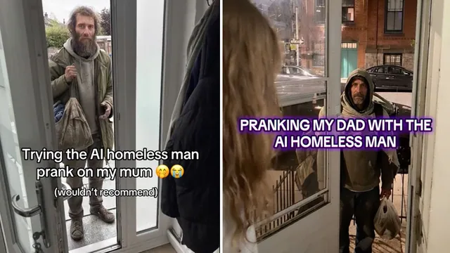 Carte meme AI Homeless Man Prank