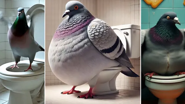 AI Pigeon On Toilet meme card