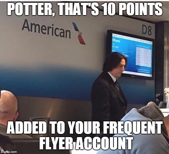 Airport Snape meme card