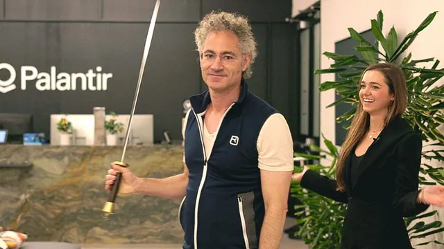 Carte meme Alex Karp Wielding a Sword