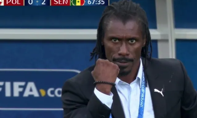 Aliou Cissé Celebration GIFs meme card