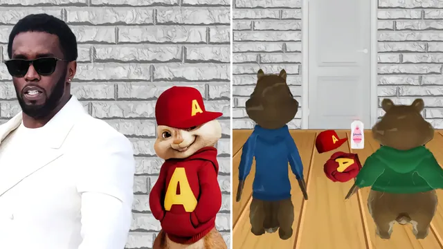 Carte meme Alvin Screaming "Oh P. Diddy No!"