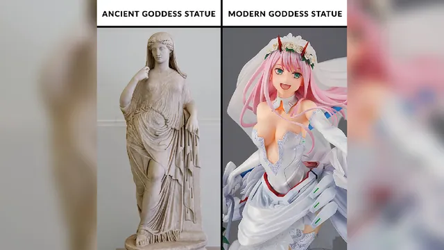 Ancient Goddess Statue vs. Modern Goddess Statue meme card