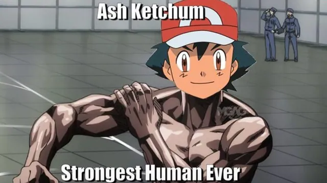 Ash Ketchum Is Strong meme card