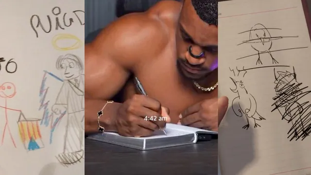 Ashton Hall Writing In His Notebook meme card