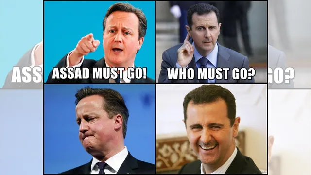Assad Must Go meme card