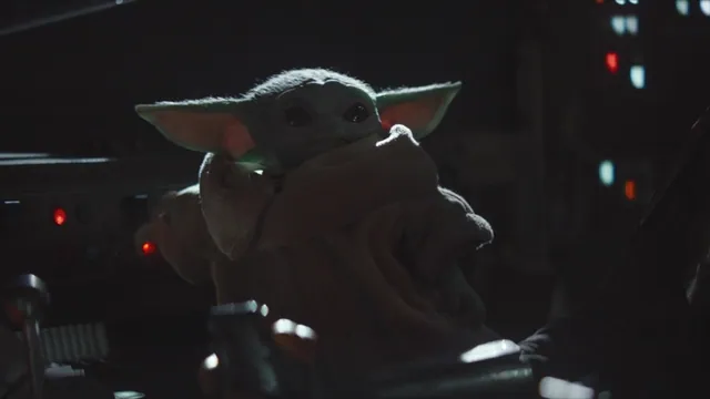 Baby Yoda Turns On the Music meme card