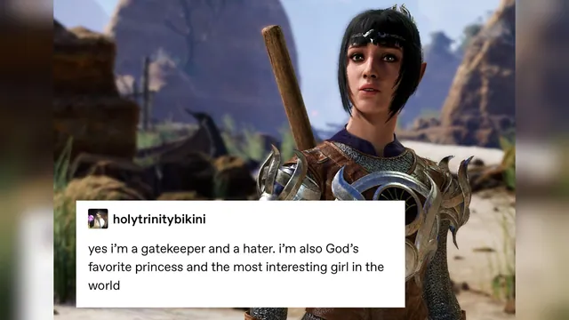 Baldur's Gate 3 Characters as Tumblr Posts meme card