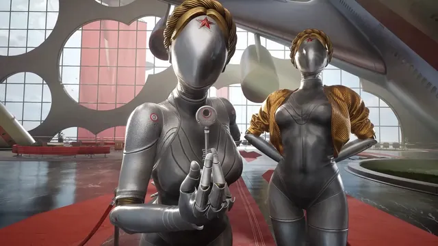 Ballerina Twins / Atomic Heart Female Robots meme card