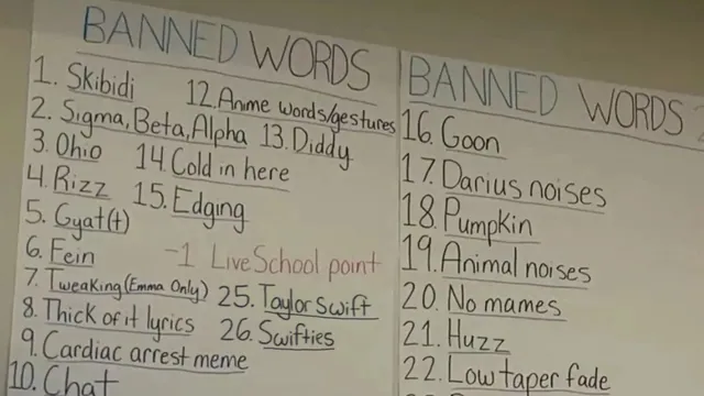 Banned Words Lists At Schools meme card