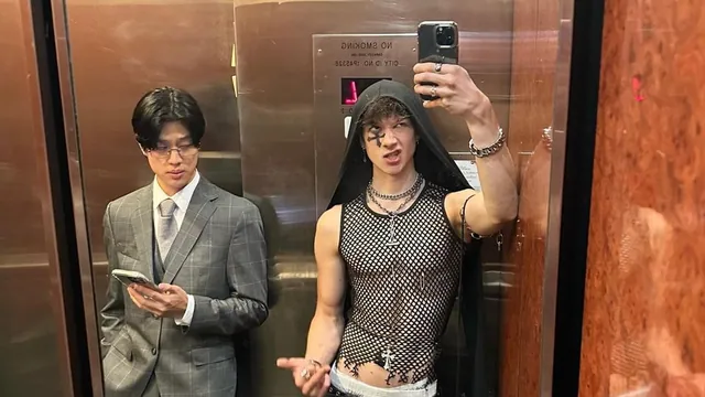 Bao and Marlon Elevator Selfie meme card