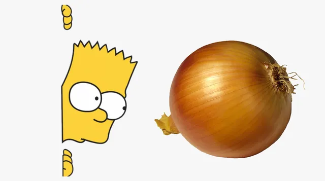 Bart vs. Onion meme card