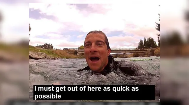 Bear Grylls "I Must Get Out Of Here As Quick As Possible" meme card