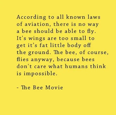 Carte meme Bee Movie Script / According To All Known Laws Of Aviation