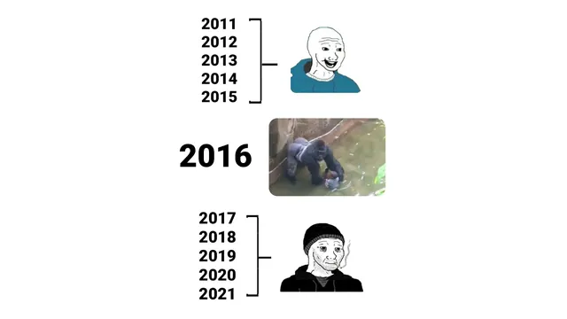 Before 2016 vs. After 2016 meme card