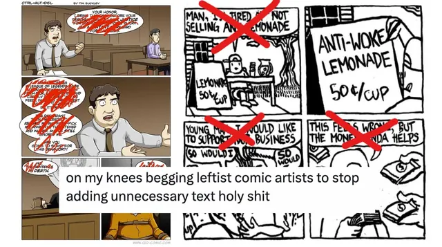 Carte meme Begging Leftist Comic Artists To Stop Adding Unnecessary Text