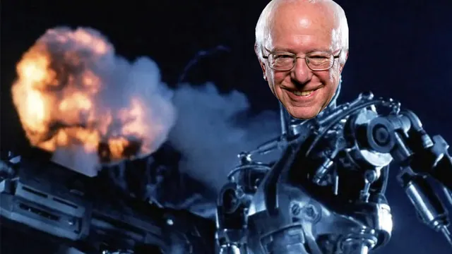 Bernie Bot meme card