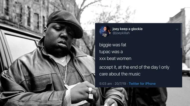 Biggie Was Fat meme card