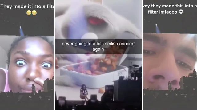 Billie Eilish Concert Screen Glitch meme card