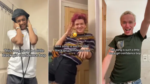 Black Girl Confidence Bop meme card