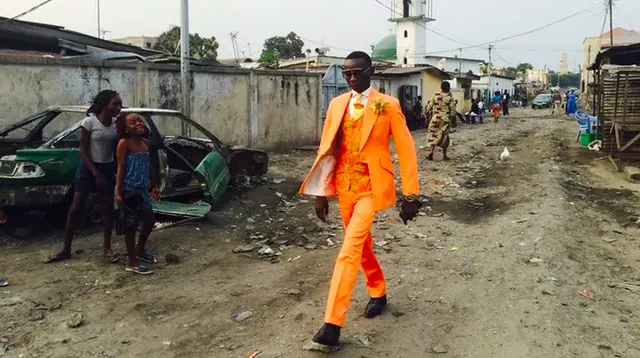 Black Guy In Orange Suit meme card