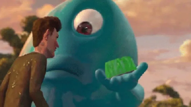 Blob Showing Off Jell-O meme card