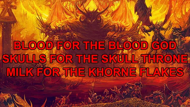 Blood for the Blood God meme card