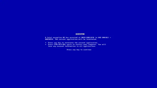 Blue Screen of Death (BSoD) meme card