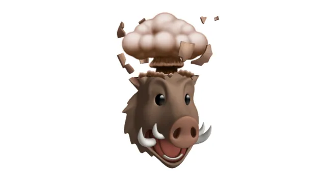 Boar Head Exploding meme card