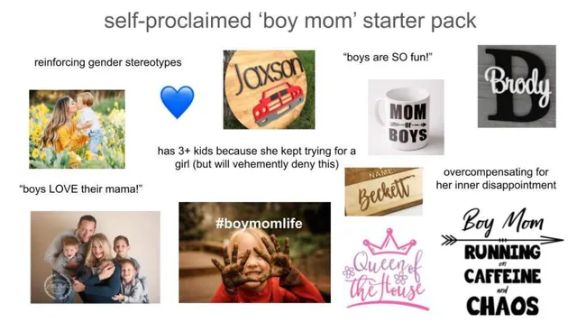 Boy Mom meme card