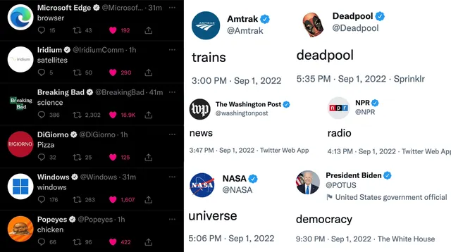Brands Tweeting One Word meme card