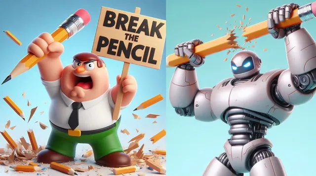Break The Pencil meme card