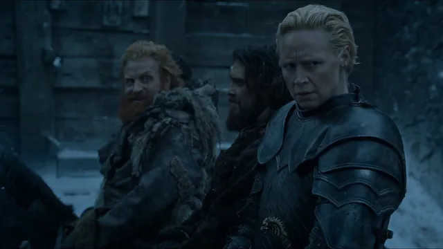 Brienne and Tormund meme card