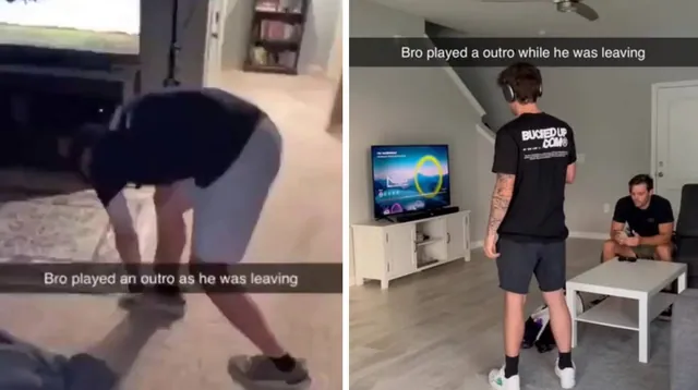 Bro Played An Outro As He Was Leaving meme card