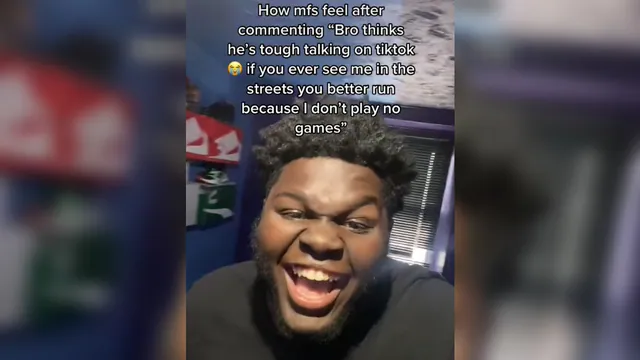 Bro Thinks He's Tough Talking On TikTok meme card
