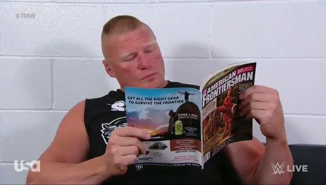 Brock Lesnar Reading a Magazine meme card