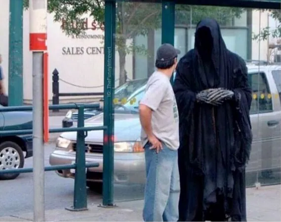 Carte meme Bus Stop Grim Reaper