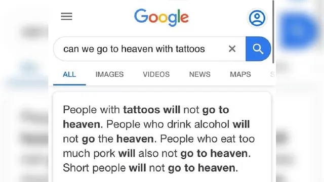 Can We Go To Heaven With Tattoos? meme card