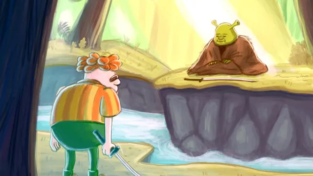Carl Finds Shrek In The Forest meme card