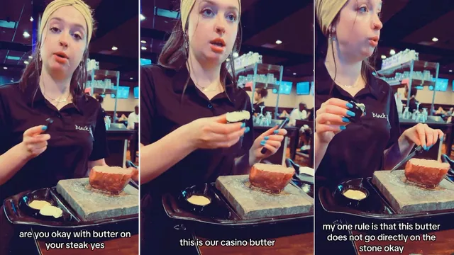 Casino Butter Does Not Go Directly On the Stone / Casino Butter Girl meme card