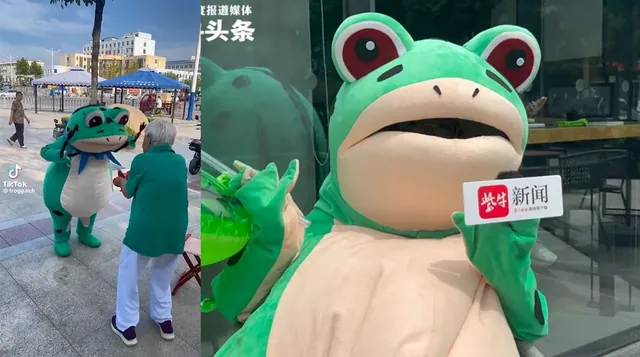 Chinese Frog Mascot meme card