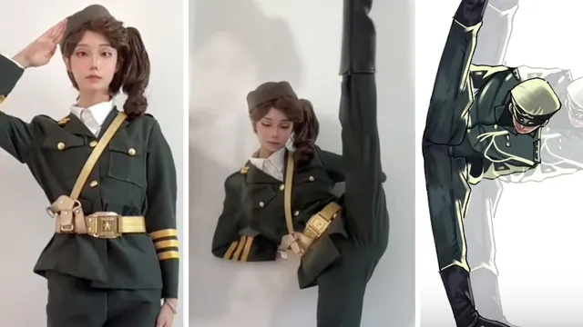 Chinese Military Dance Trend meme card