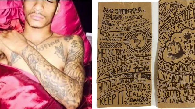 Chipotle Bag Tattoos meme card