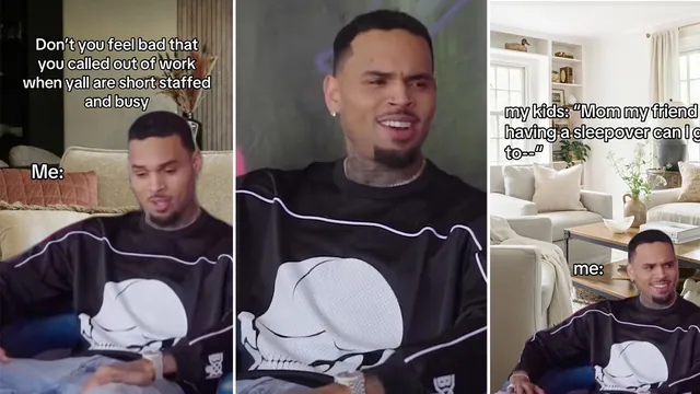 Carte meme Chris Brown Saying ’Hell Nah’